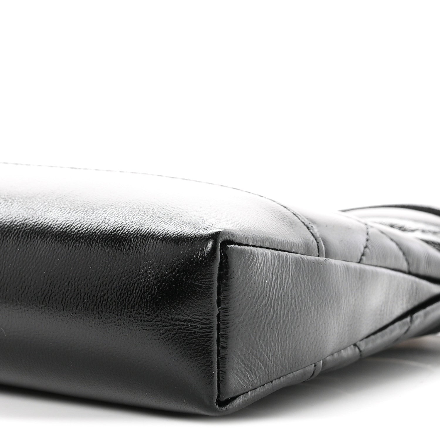 Chanel Shiny Crumpled Calfskin Quilted Nano 31 Shopping Bag Black 10 of 11