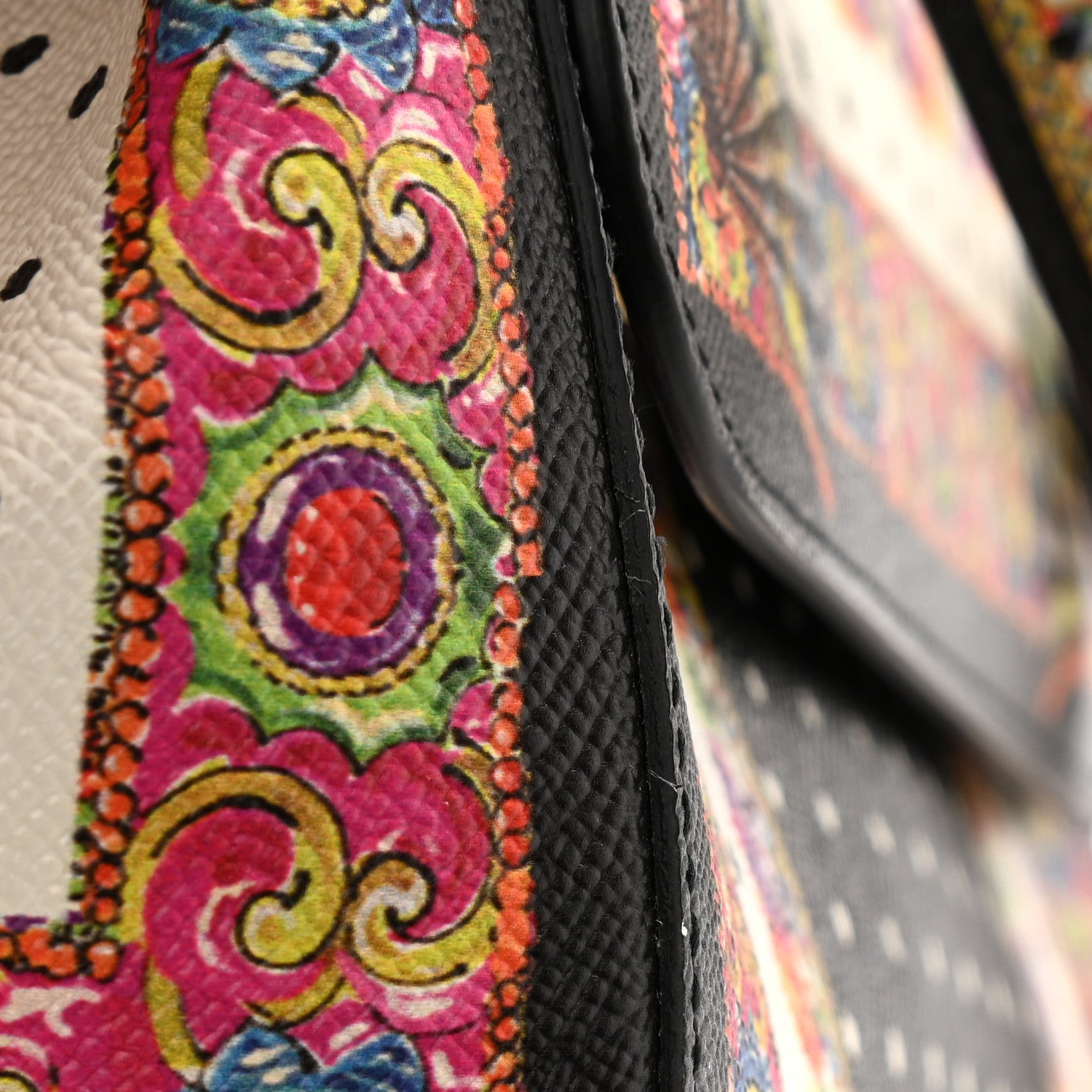 Dolce & Gabbana Dauphine Fan Foulard Medium Miss Sicily Satchel Black Multicolor 13 of 16