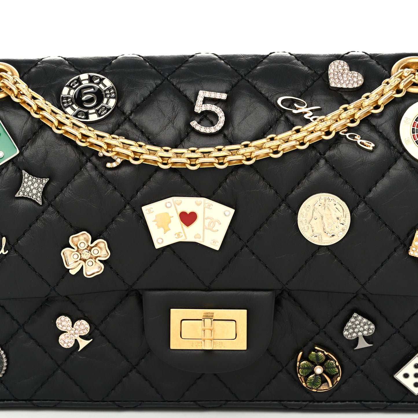 Aged Calfskin Quilted Casino 2.55 Reissue 225 Flap Black