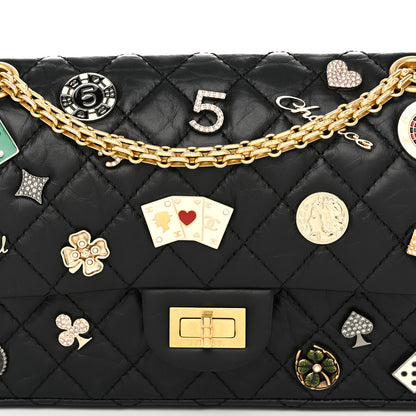 Chanel Aged Calfskin Quilted Casino 2.55 Reissue 225 Flap Black 8 of 11