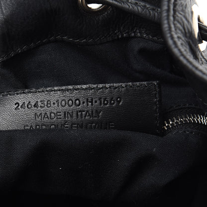 Balenciaga Matte Goatskin Rubber Covered Classic Hardware Mini Pompon Black 7 of 10