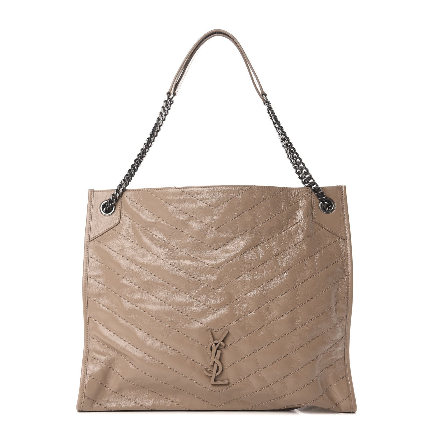 Saint Laurent Crinkled Calfskin Matelasse Monogram Niki Shoulder Bag Gold Sand 1 of 14