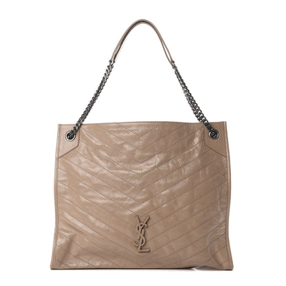 Saint Laurent Crinkled Calfskin Matelasse Monogram Niki Shoulder Bag Gold Sand 1 of 14