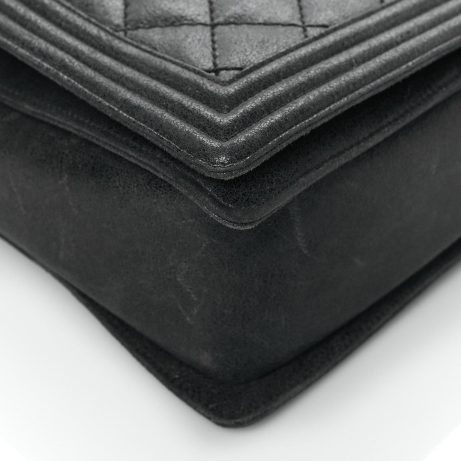 Chanel Goatskin Quilted Large Gentle Boy Flap Black 8 of 9