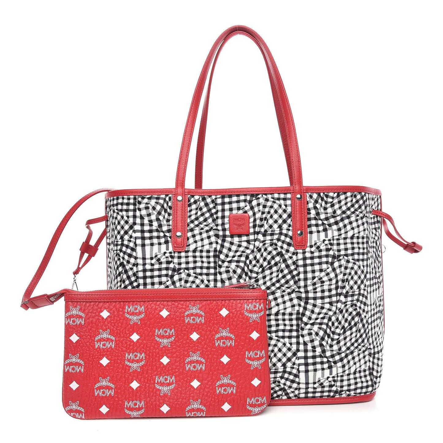 Visetos Medium Liz Reversible Shopper Tote Ruby Red
