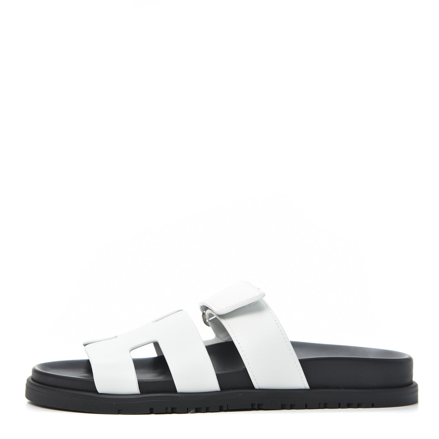 Hermes Calfskin Womens Chypre Sandals 37.5 White 1 of 7