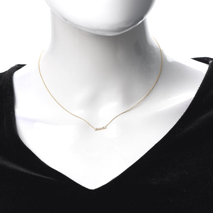Tiffany 18K Rose Gold Diamond Fleur de Lis Key Bar Pendant Necklace 2 of 5
