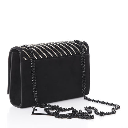 Saint Laurent Suede Crystal Small Classic Monogram Kate Satchel Black 2 of 8