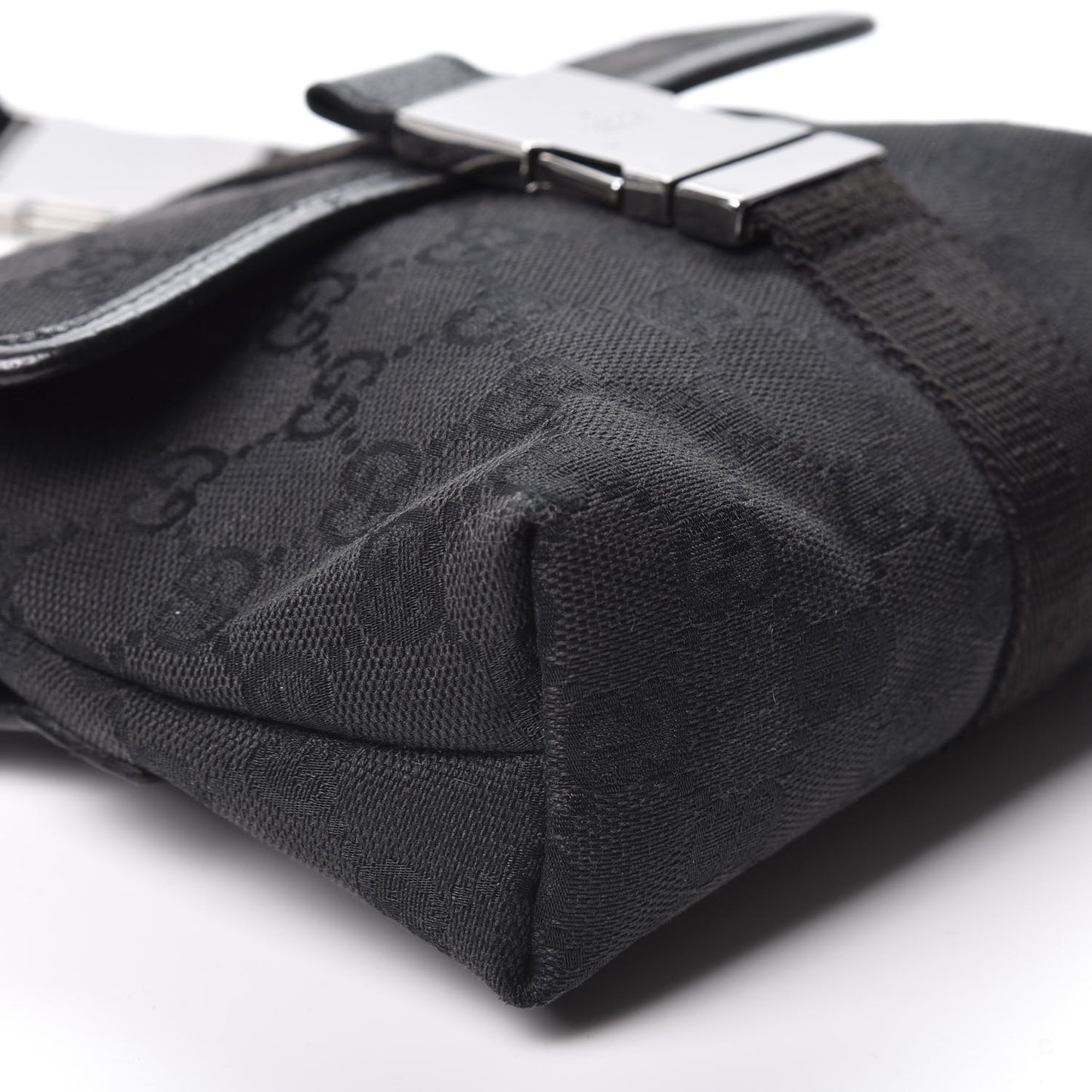 GG Monogram Web Buckle Belt Bag Black