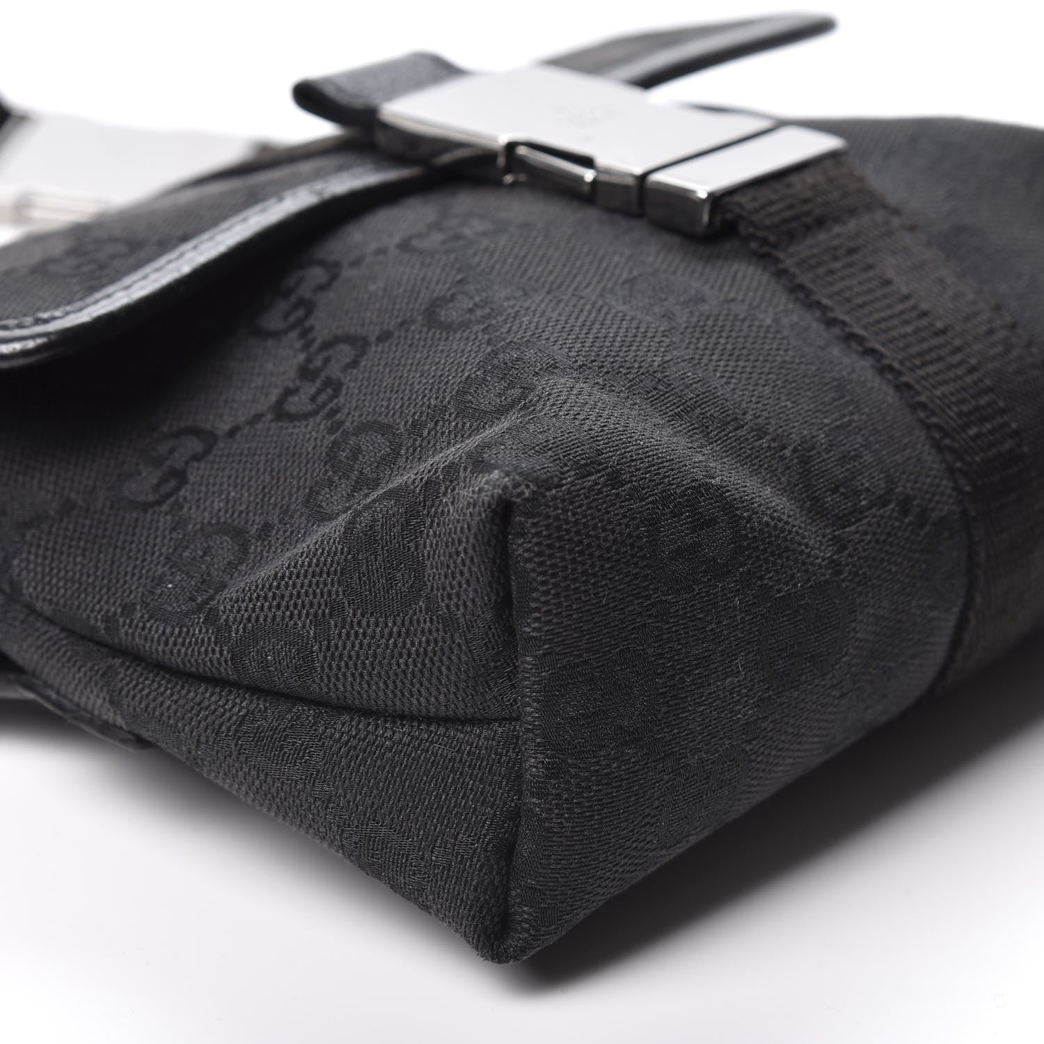 Gucci GG Monogram Web Buckle Belt Bag Black 5 of 9