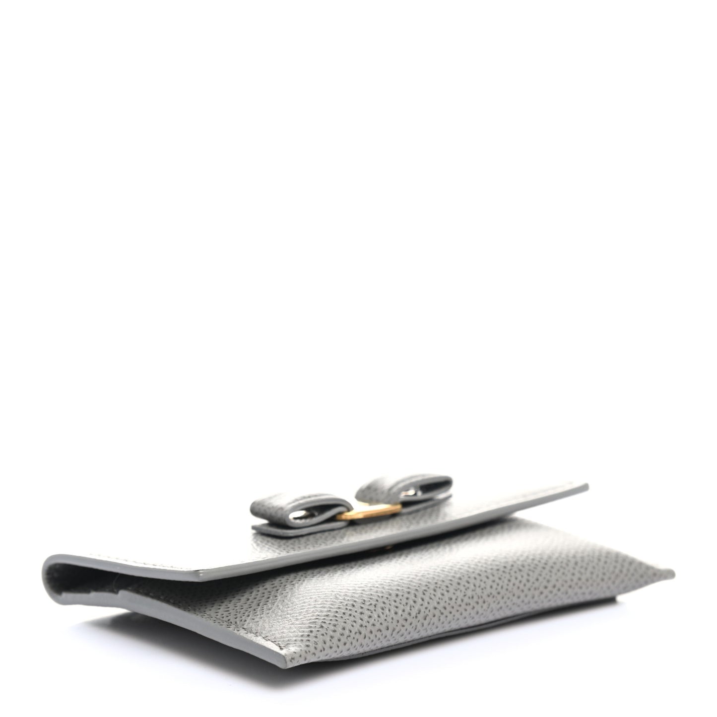 Grained Calfskin Vara Bow Cardholder Pale Grey