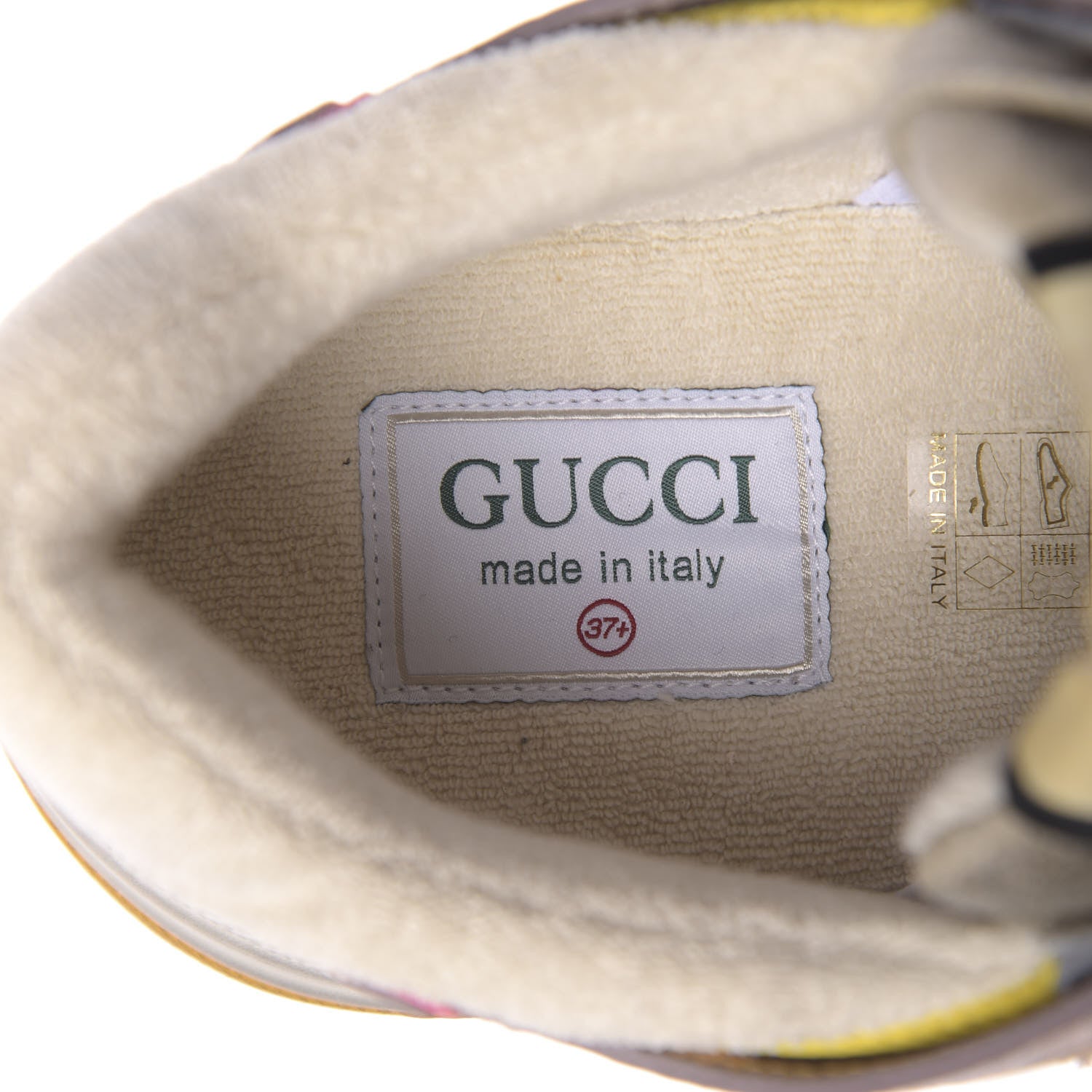 Gucci Suede Calfskin Tejus Printed Womens Ultrapace Sneakers 37.5 Pink Silver Oatmeal Yolk 6 of 10