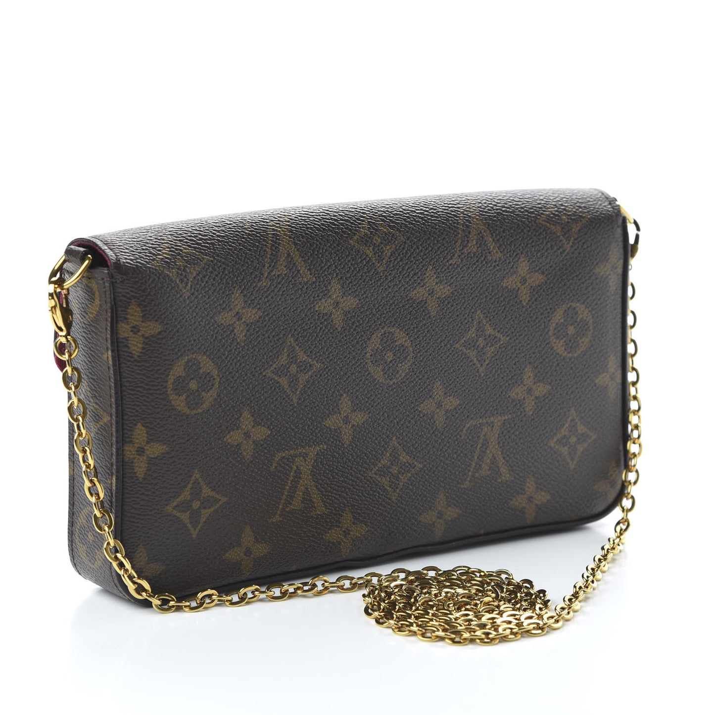 Monogram Pochette Felicie Chain Wallet Fuchsia