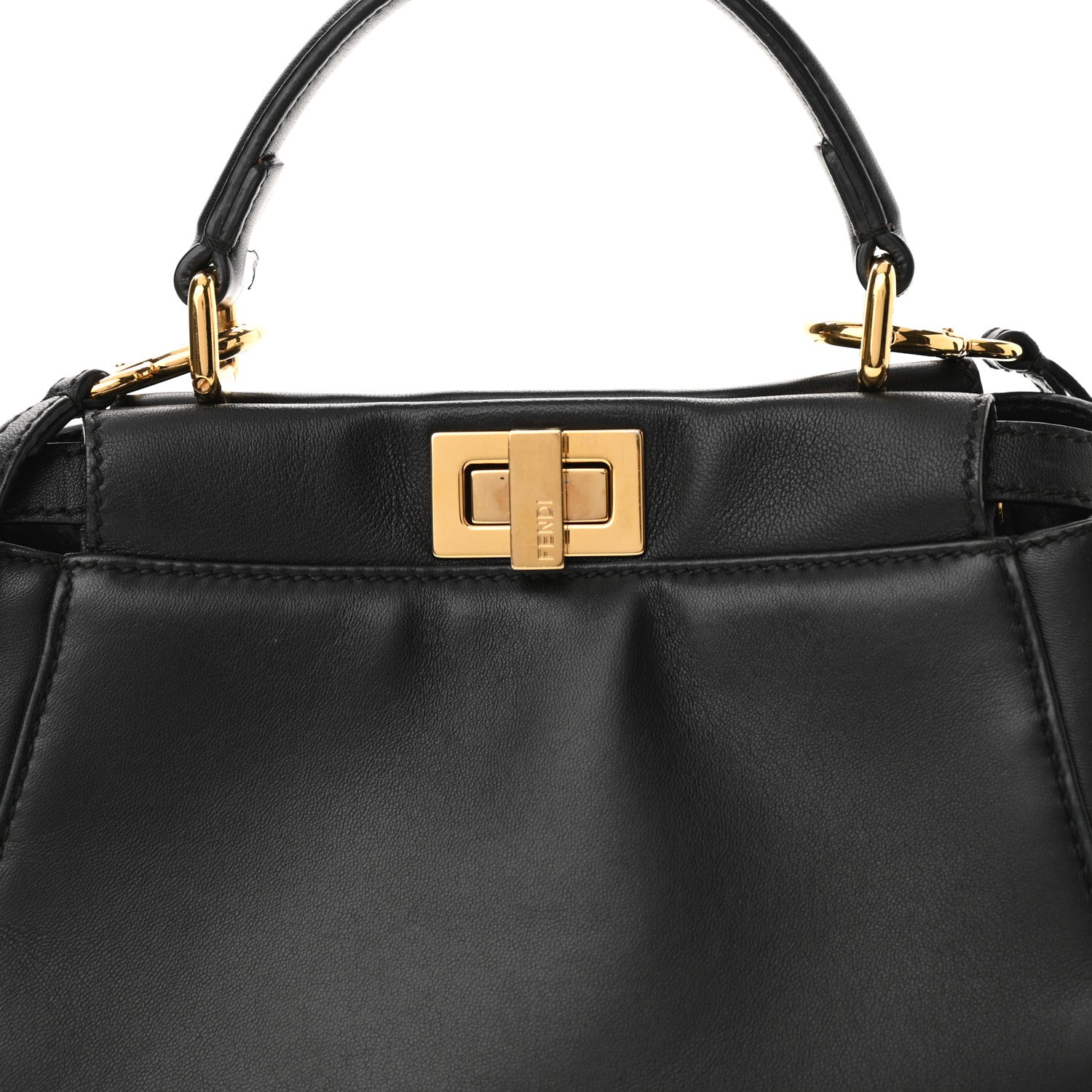Fendi Nappa Mini Peekaboo Iconic Satchel Black 9 of 14