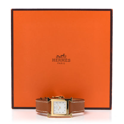 Hermes Stainless Steel Epsom 21mm Heure H Hour Quartz Watch Gold 5 of 5