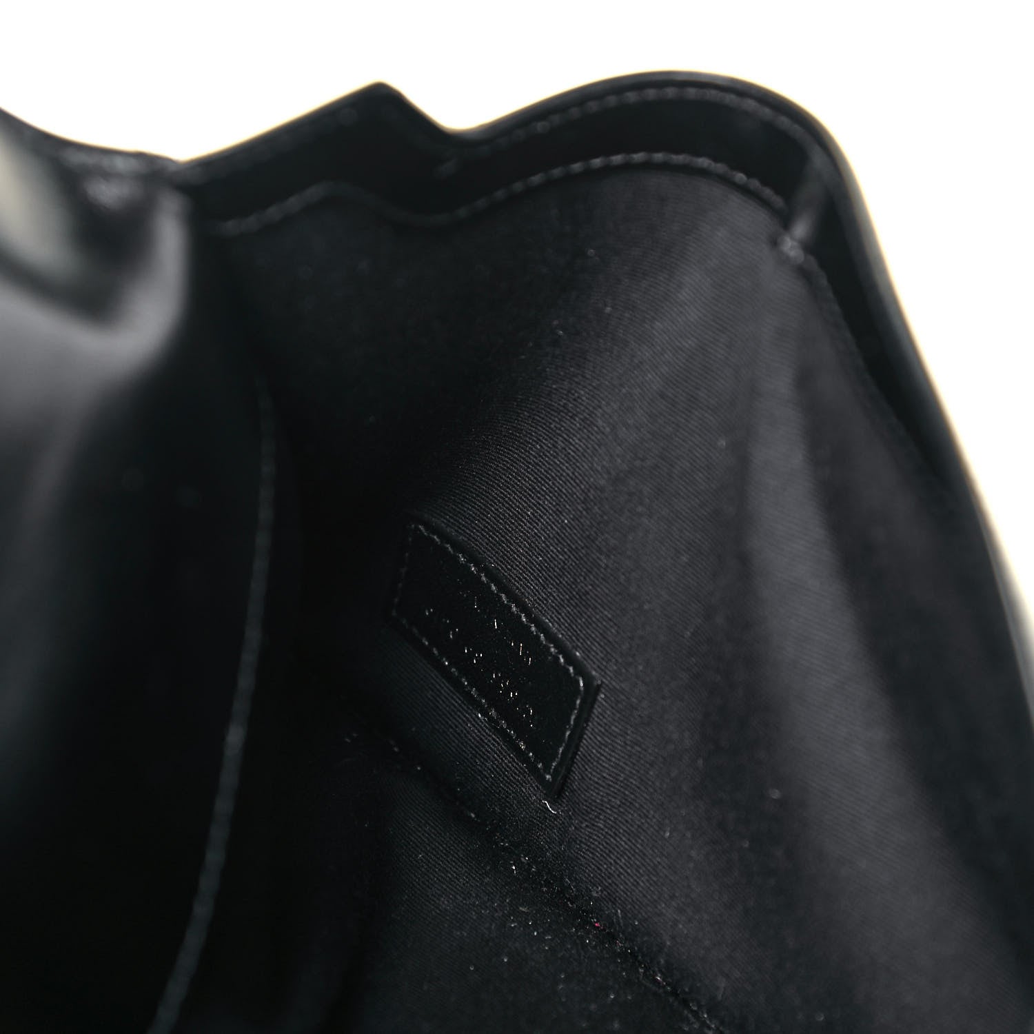 Saint Laurent Smooth Shiny Calfskin Monogram Uptown Pouch Black 8 of 9