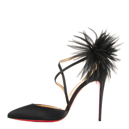 Christian Louboutin Crepe Satin Gela Davis 100 Pumps 39.5 Black 1 of 6