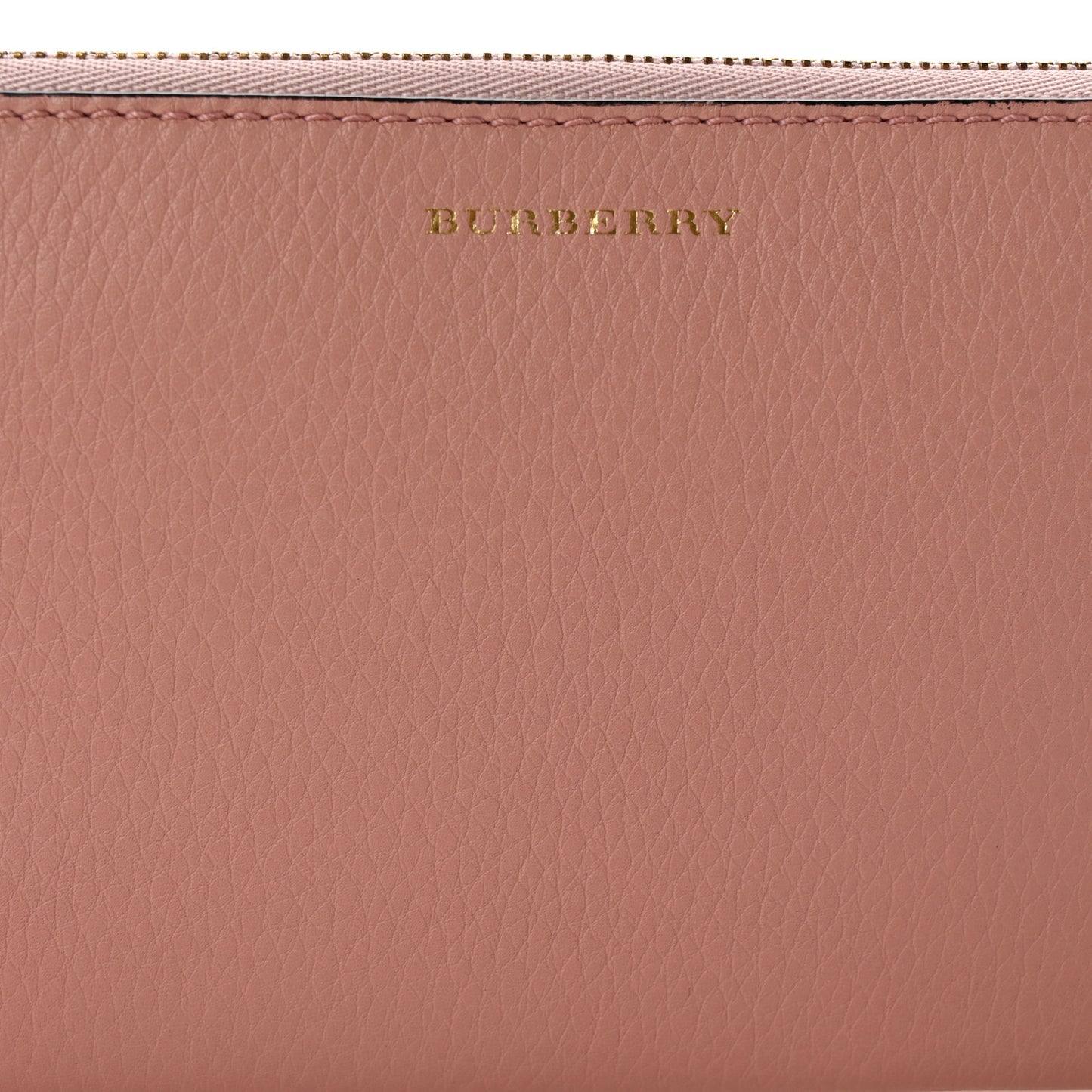 Grainy Calfskin Zip Around Wallet Pink