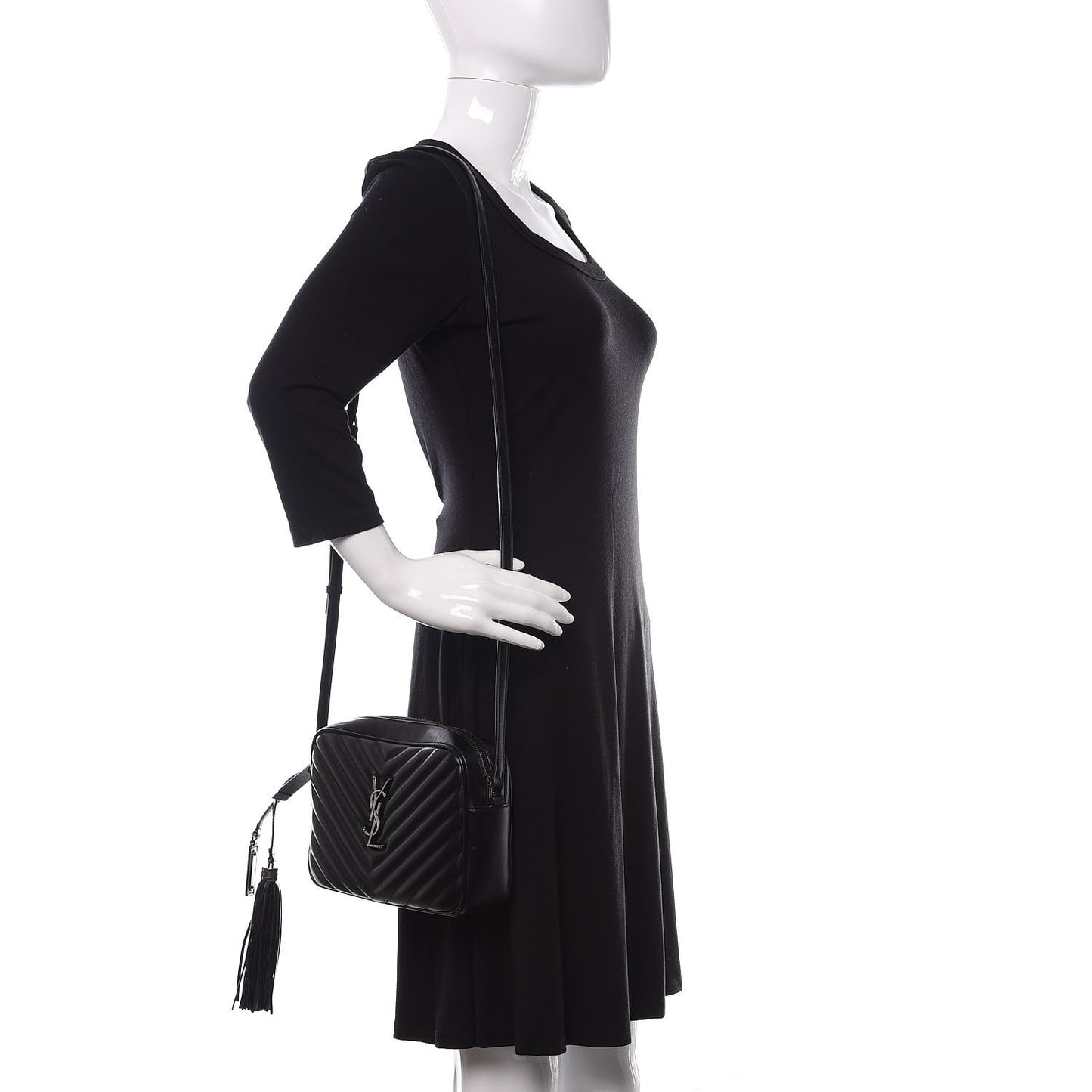 Calfskin Matelasse Monogram Lou Camera Bag Black