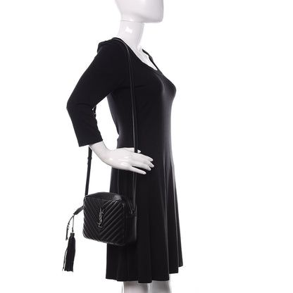 Saint Laurent Calfskin Matelasse Monogram Lou Camera Bag Black 2 of 9