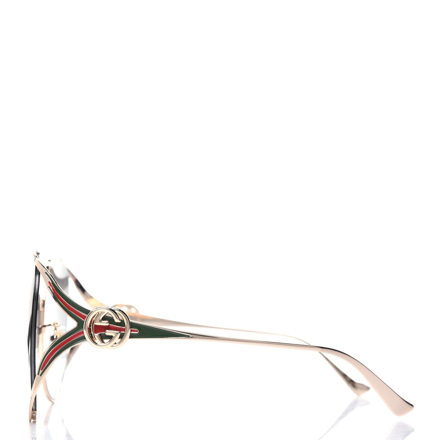 Metal Oversized Round Frame GG0225S Sunglasses Gold
