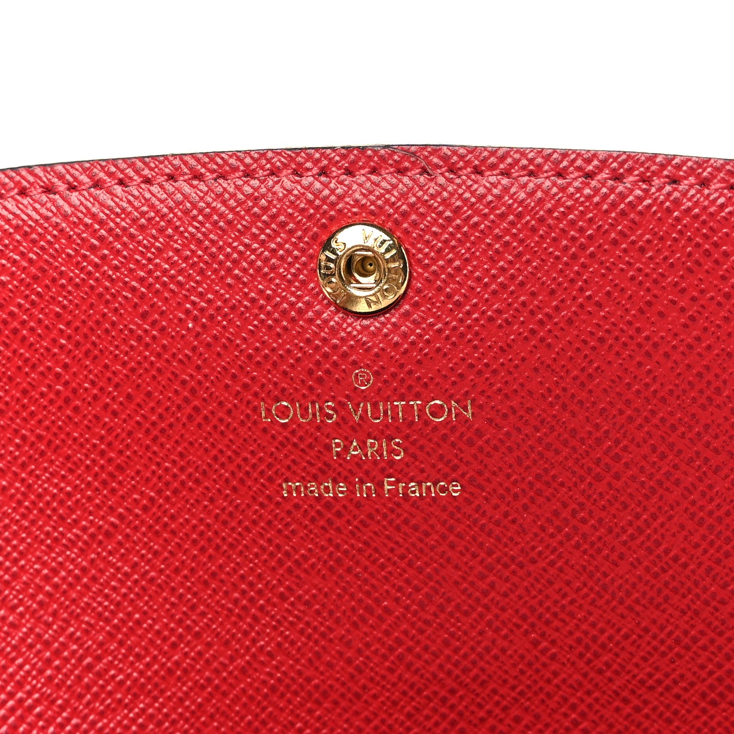 Louis Vuitton Damier Ebene Emilie Wallet Red 6 of 9