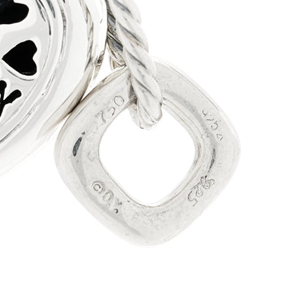 David Yurman Sterling Silver 18K Yellow Gold Cable Heart Figaro Necklace 7 of 8