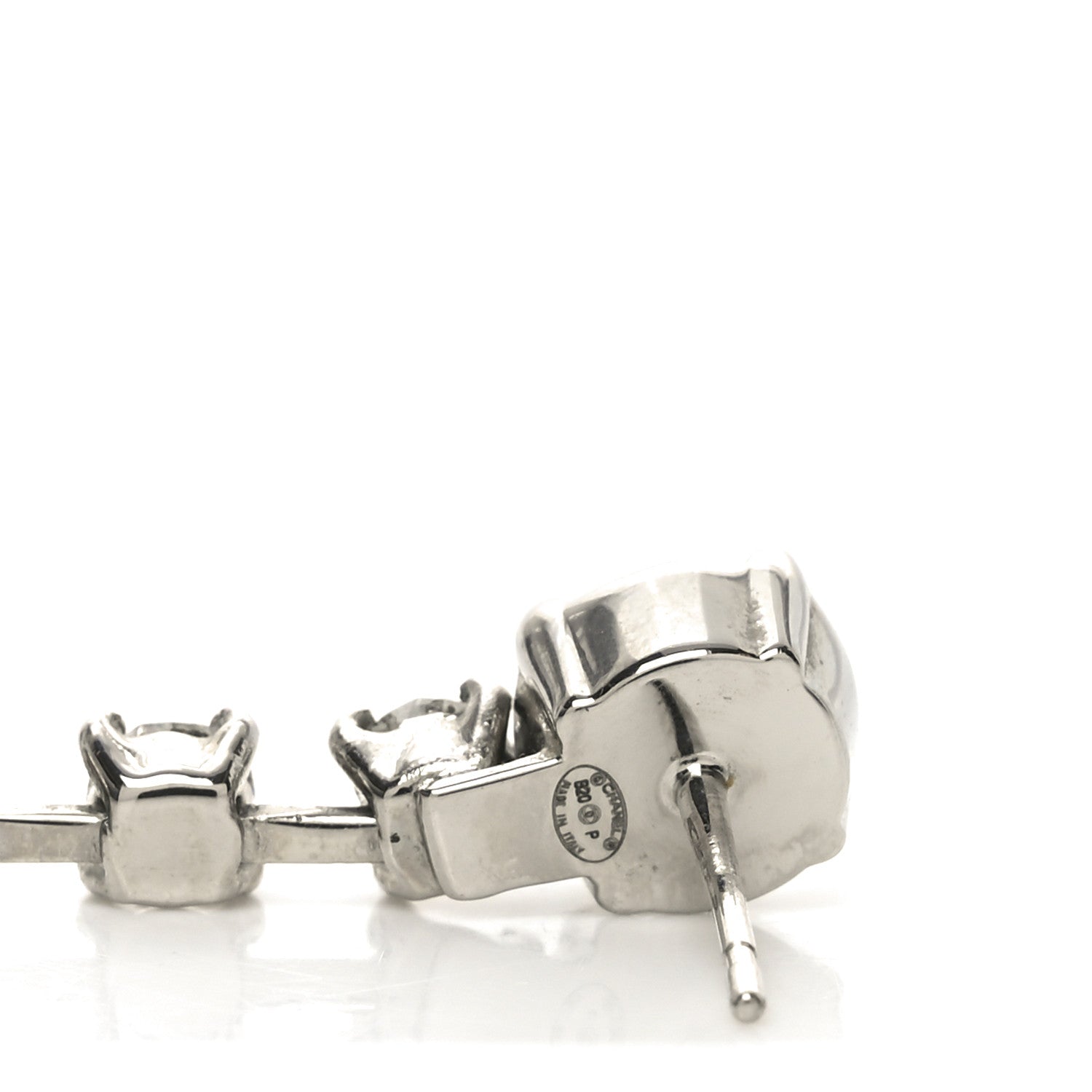 Chanel Crystal Starfall Drop Long CC Earrings Silver 4 of 4