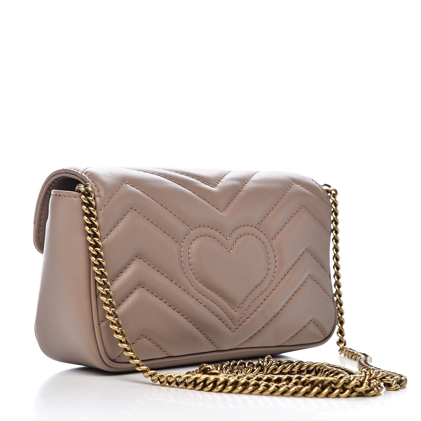 Calfskin Matelasse Super Mini GG Marmont Shoulder Bag Porcelain Rose