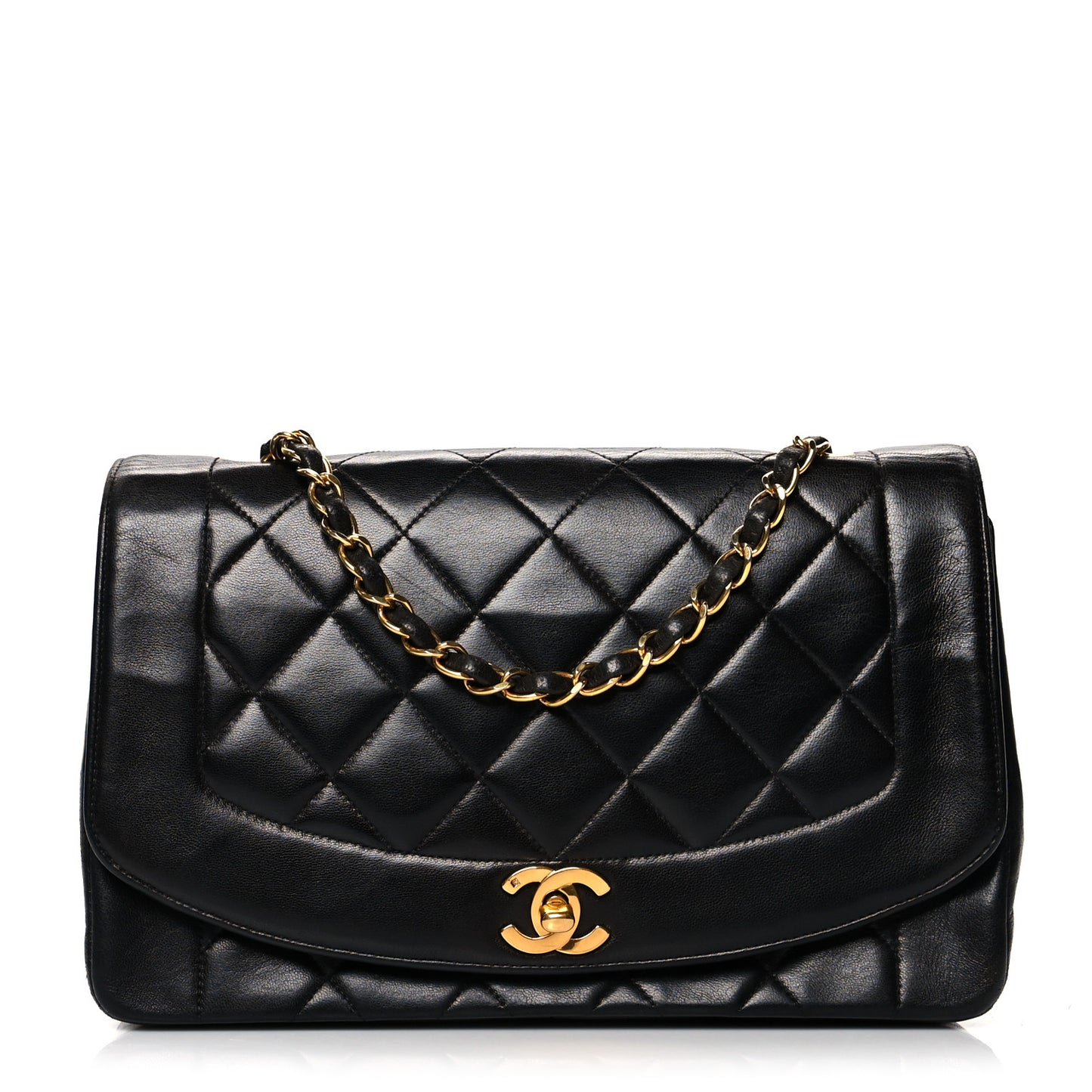 Lambskin Quilted Medium Single Flap Black