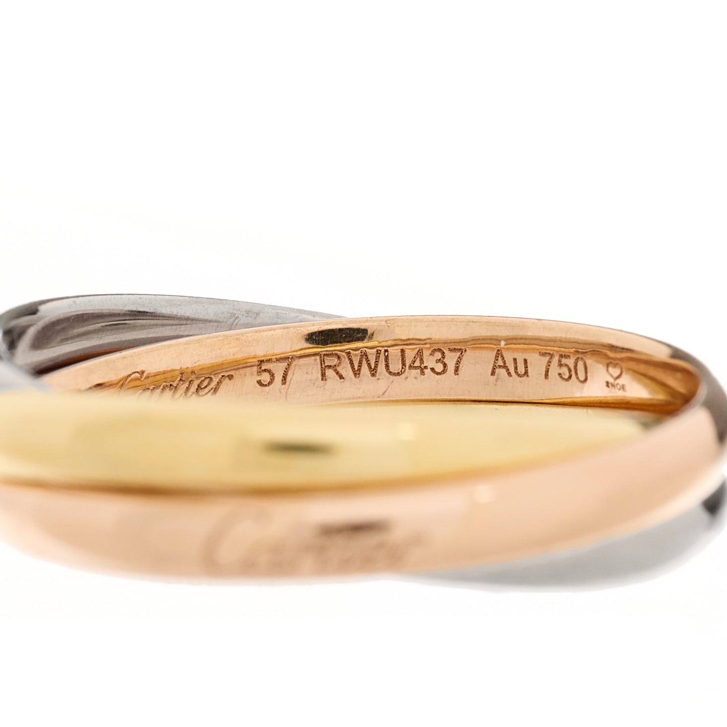 18K Pink Yellow White Gold Small Trinity Ring 57 8