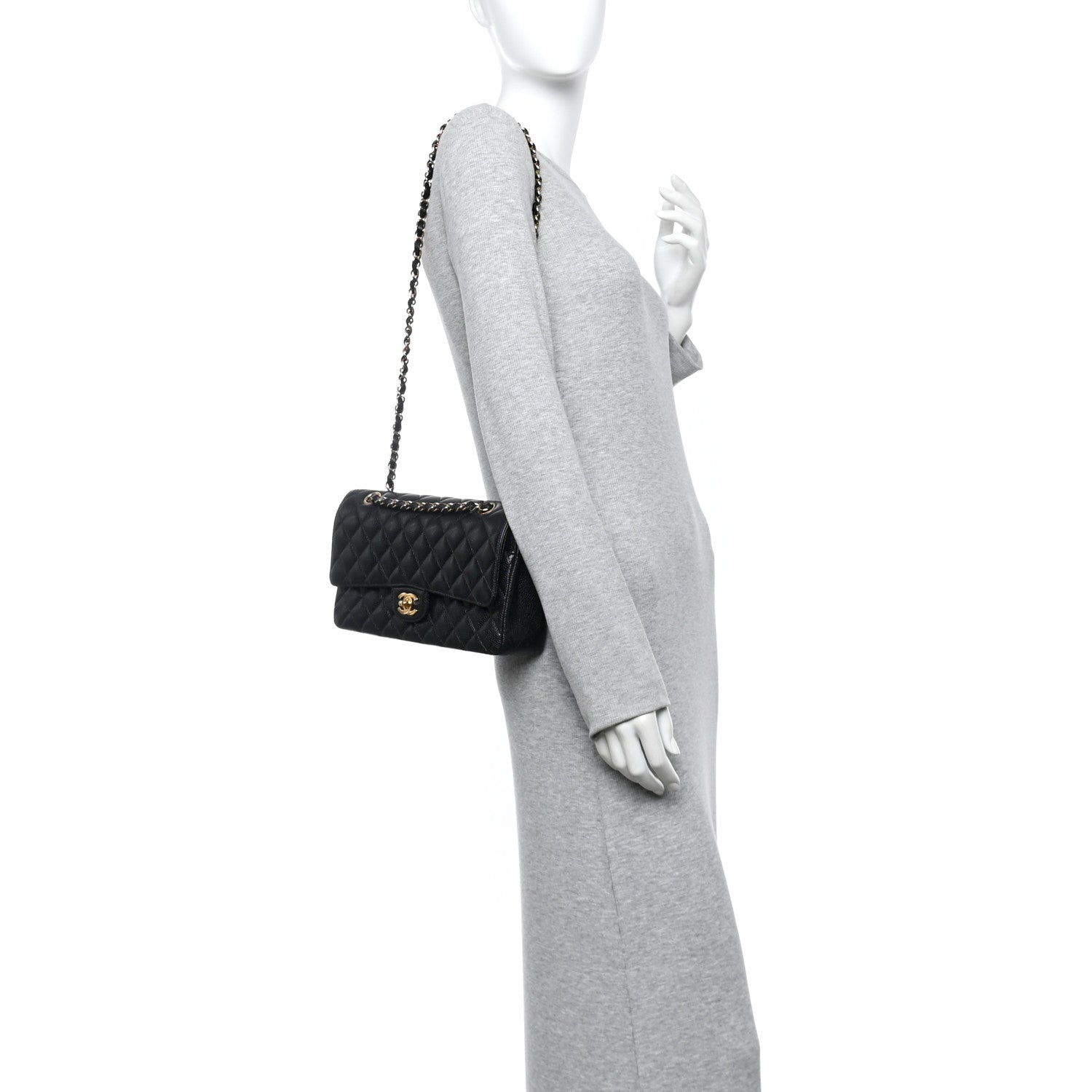 Chanel Caviar Quilted Medium Double Flap Black 2 of 11