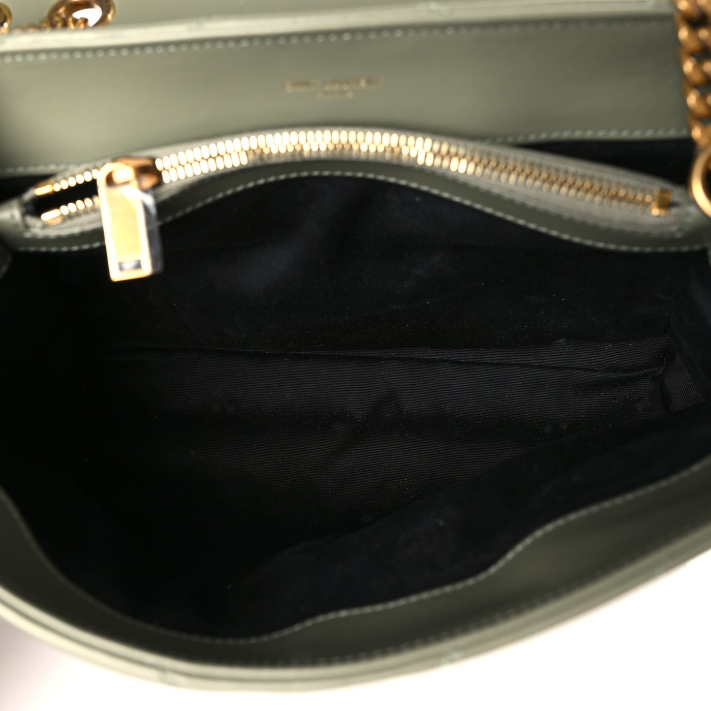 Calfskin Y Quilted Monogram Medium Loulou Chain Satchel Light Sage