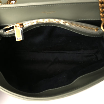 Saint Laurent Calfskin Y Quilted Monogram Medium Loulou Chain Satchel Light Sage 5 of 9