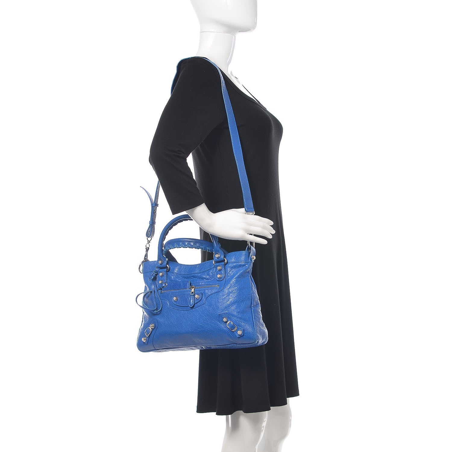 Balenciaga Agneau Giant 12 Silver Hardware Town Bleu Lazuli 2 of 14