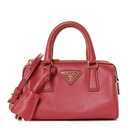 Prada Saffiano Lux Mini Convertible Bowler Fuoco 1 of 7