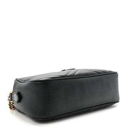 Gucci Calfskin Matelasse Small GG Marmont Chain Shoulder Bag Black 4 of 10