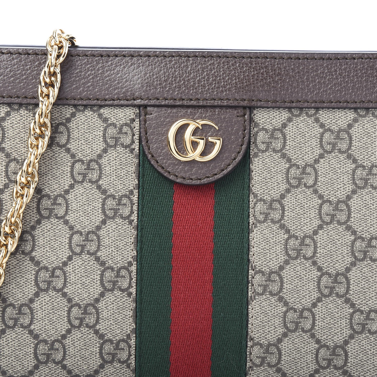 Gucci GG Supreme Monogram Web Small Ophidia Chain Shoulder Bag Brown 11 of 11