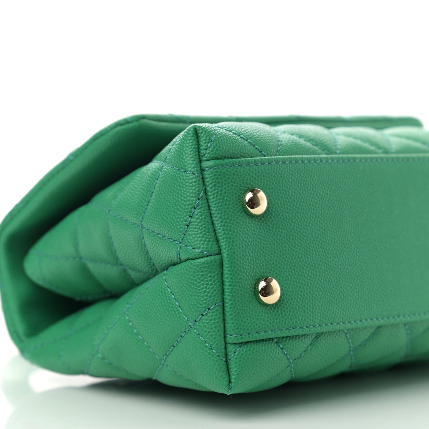 Caviar Quilted Mini Coco Handle Flap Green