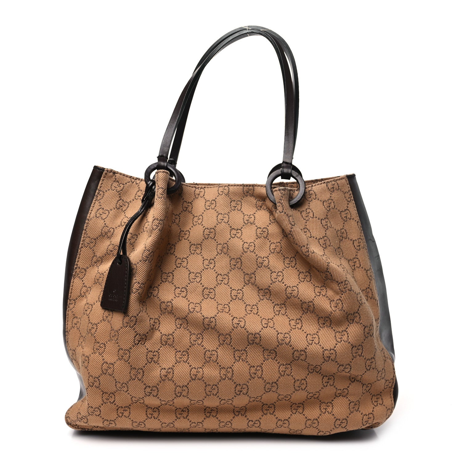 Gucci Denim Monogram Calfskin Tote Dark Brown 1 of 12