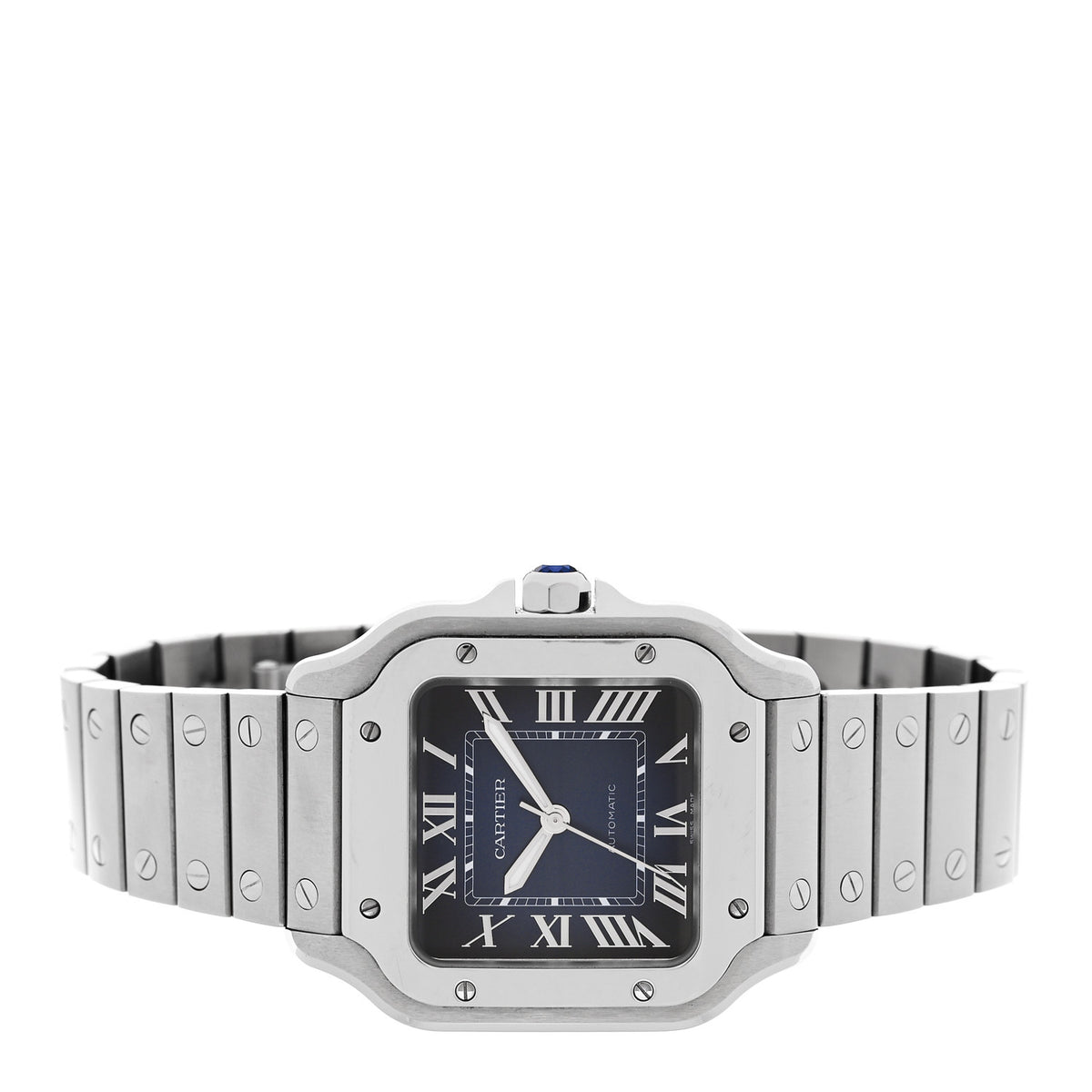 Cartier Stainless Steel 35mm Santos de Cartier Automatic Watch Blue 2 of 5