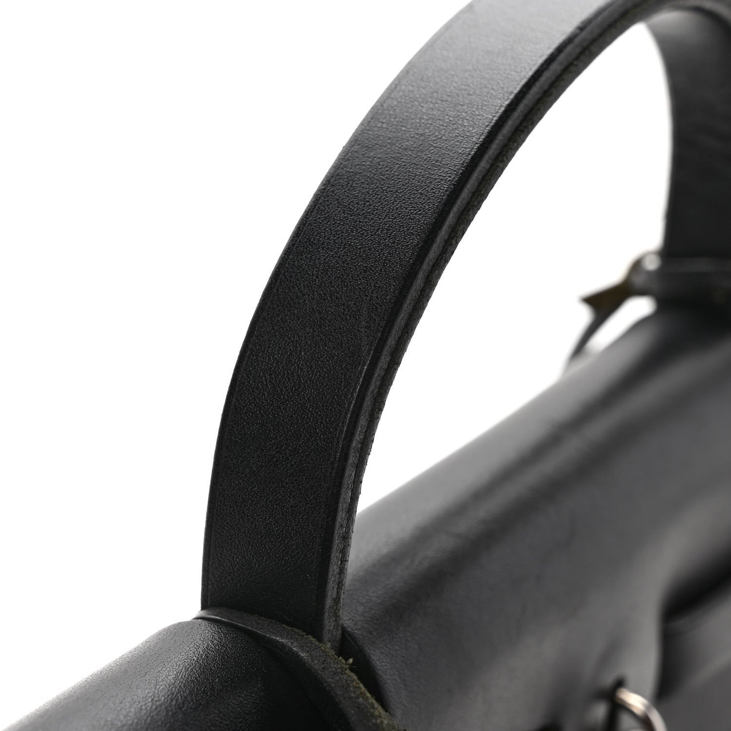 Toile Vache Calfskin Herbag 30 PM Black