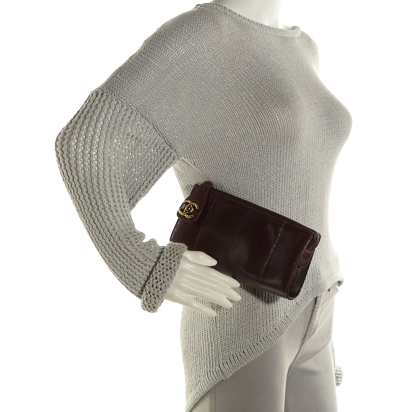 Lizard Boy Clutch Burgundy