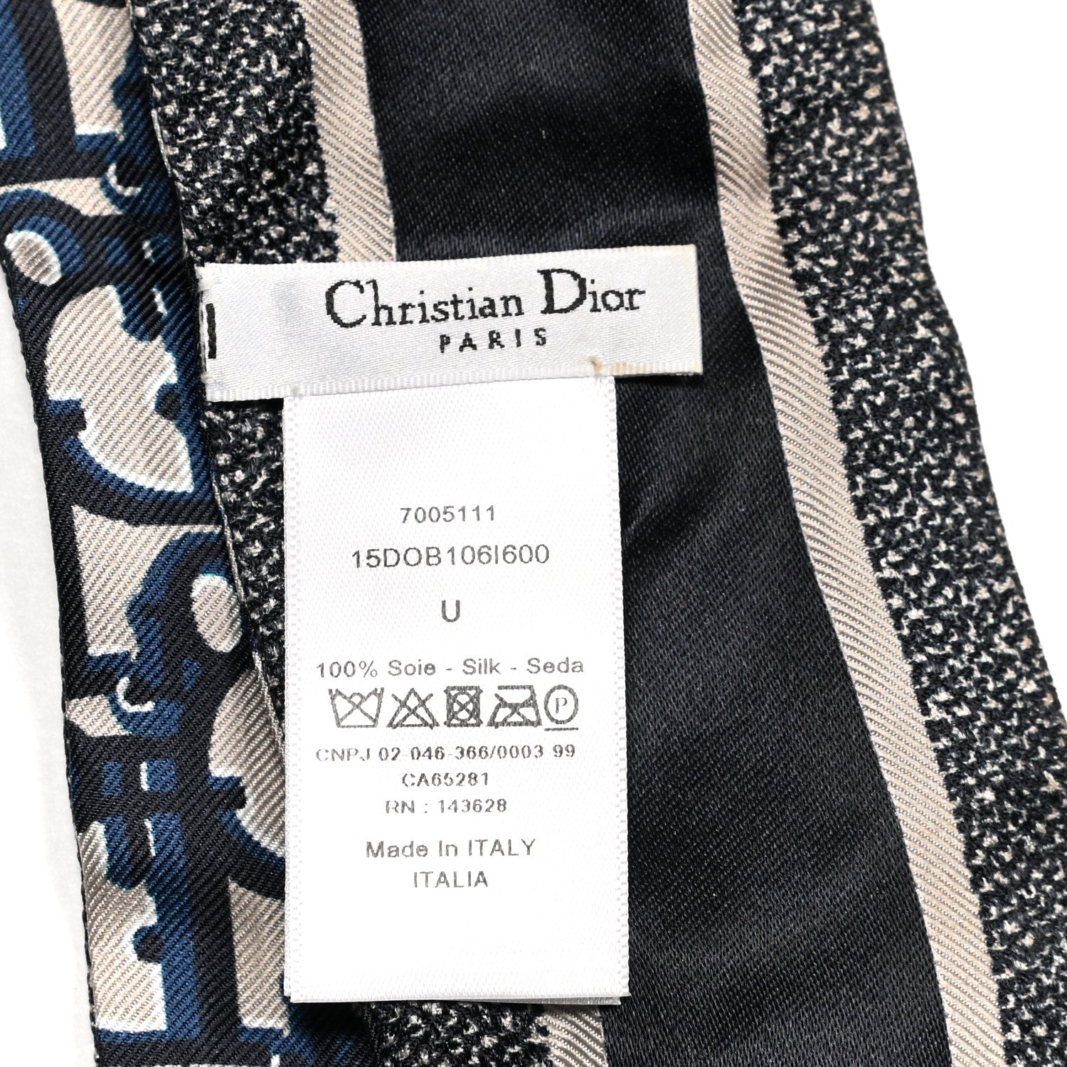 Christian Dior Silk Oblique Mitzah Scarf Blue 3 of 3