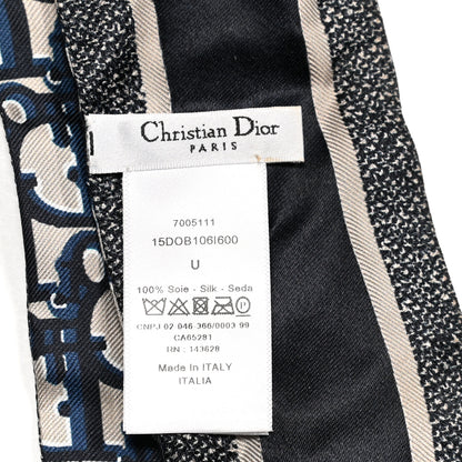 Christian Dior Silk Oblique Mitzah Scarf Blue 3 of 3
