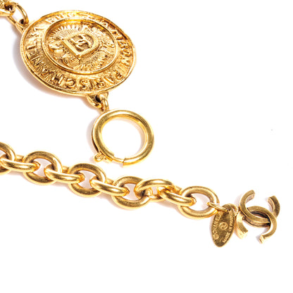 Chanel 31 Rue Cambon Paris CC Medallion Necklace Gold 5 of 6