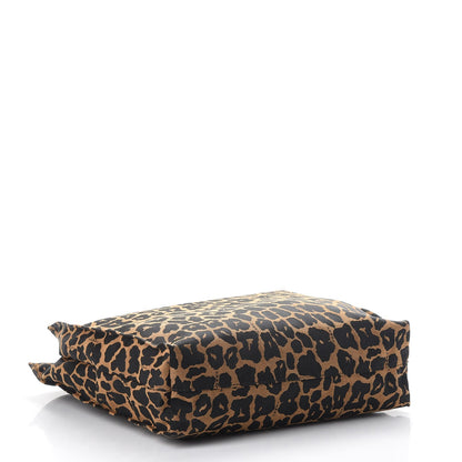 Fendi Jacquard Leopard Print Shopping Tote Brown 4 of 9