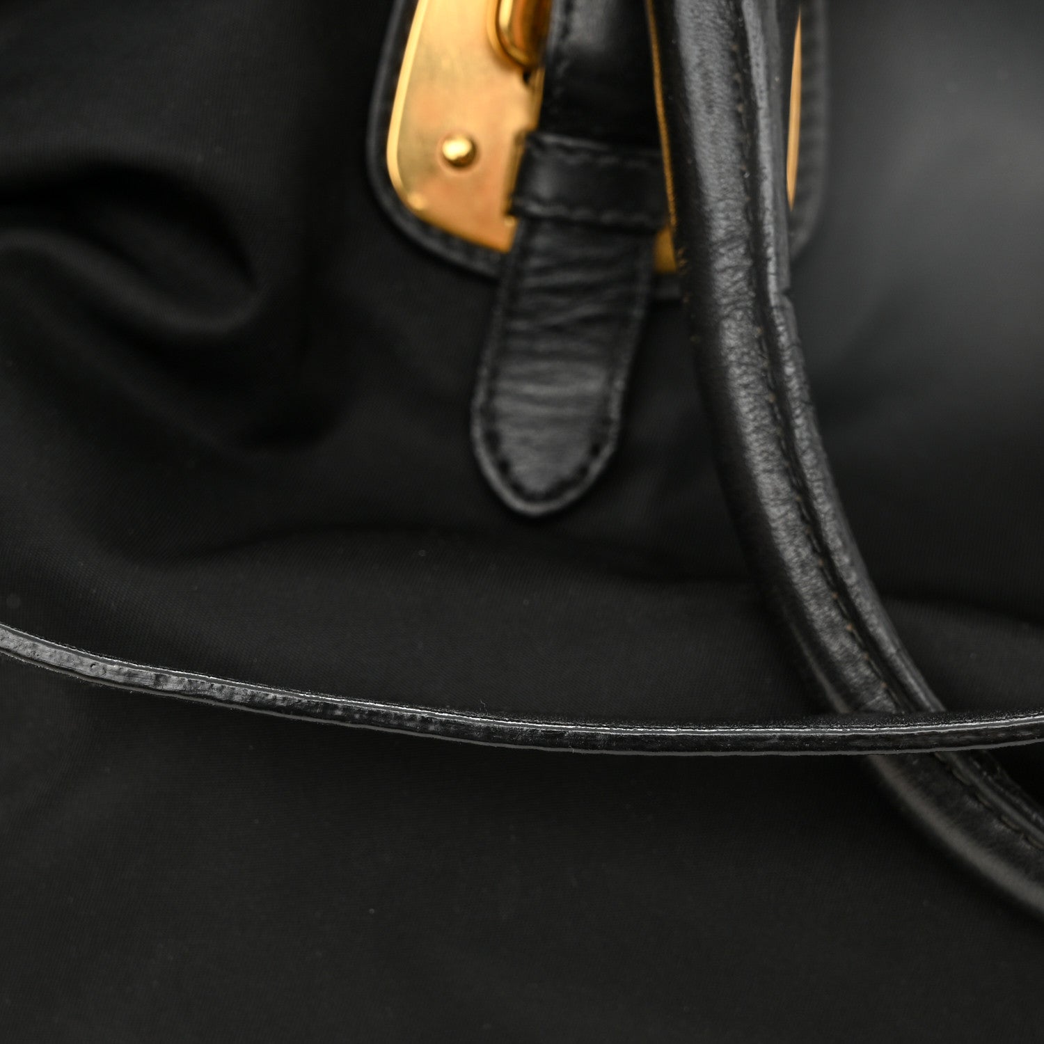 Prada Tessuto Nylon Soft Calfskin Shopping Satchel Black 14 of 14