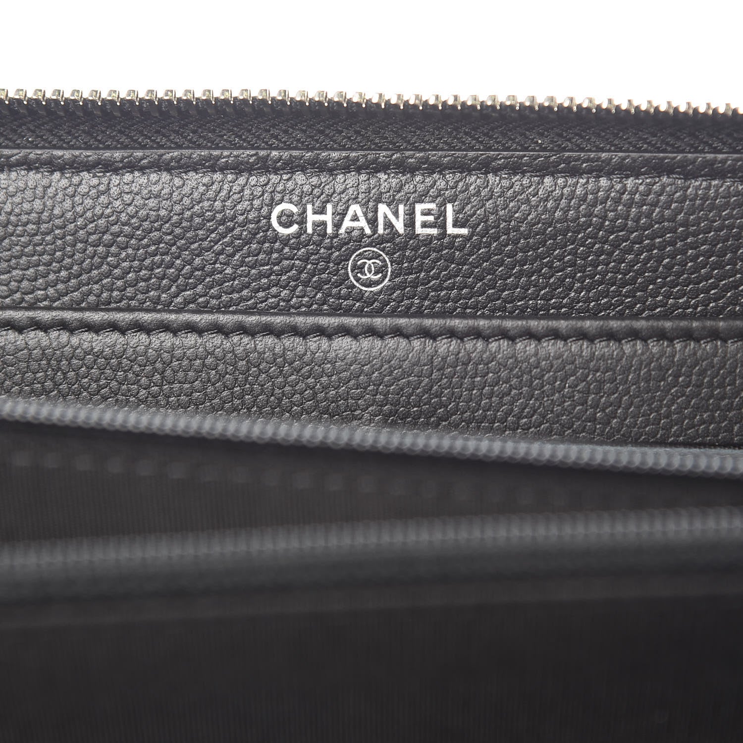Chanel Caviar Camellia Embossed Large Gusset Zip Around Wallet Black 6 of 8
