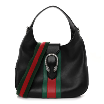 Gucci Calfskin Web Stripe Small Dionysus Hobo Black 1 of 9